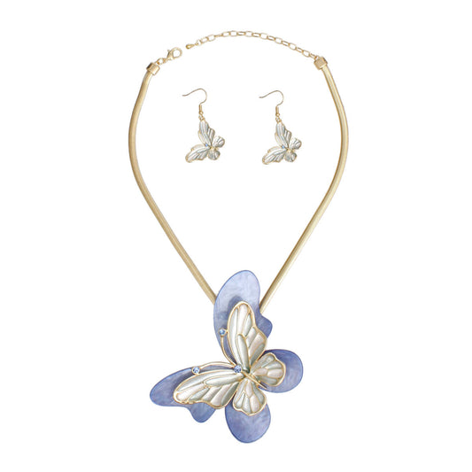 Pendant Blue Butterfly 3D Necklace for Women