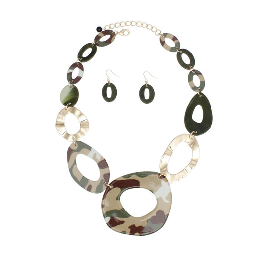 Link Collar Warrior Chic Camouflage Necklace
