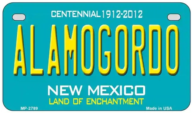 Alamogordo New Mexico Motorcycle License Plate