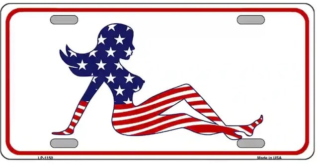American Mud Flap Girl Vanity License Plate