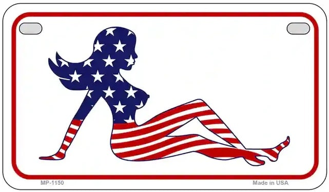 American Mud Flap Girl Motorcycle License Plate