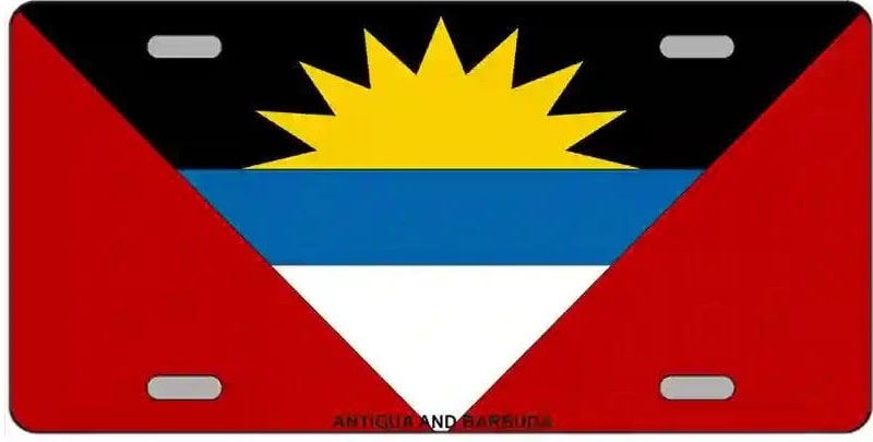 Antigua & Barbuda Flag Metal Novelty License Plate