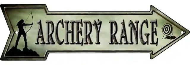 Archery Range Novelty Metal Arrow Sign