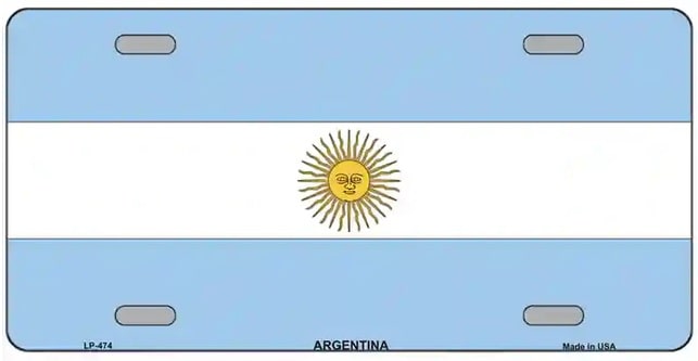 Argentina Flag Metal Novelty License Plate