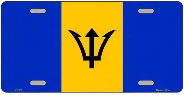 Barbados Flag License Plate