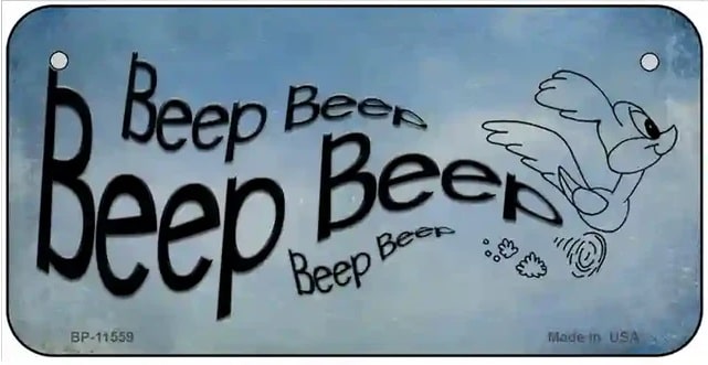 Beep Beep Bicycle License Plate