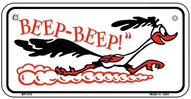 Beep Beep Bird Bicycle License Plate