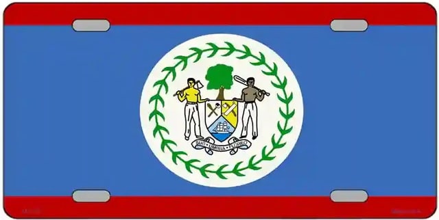 Belize Flag Metal Novelty License Plate