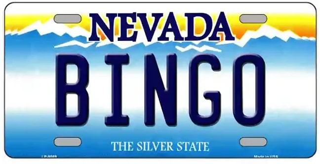 Nevada Bingo Metal Novelty License Plate