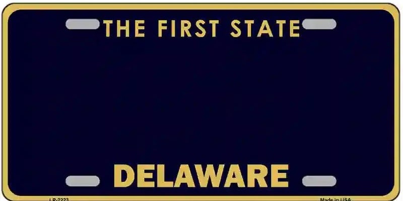 Blank Delaware License Plate