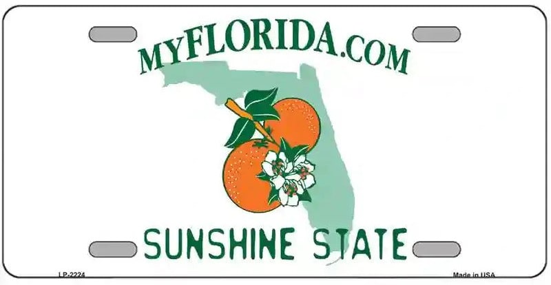 Blank Florida License Plate