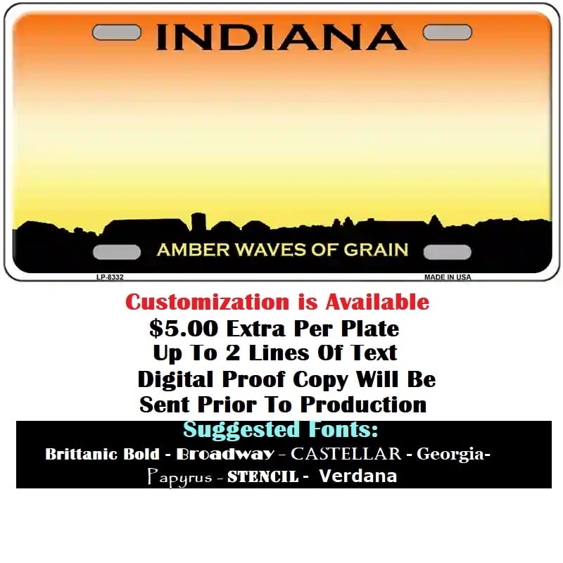 Blank Indiana License Plate