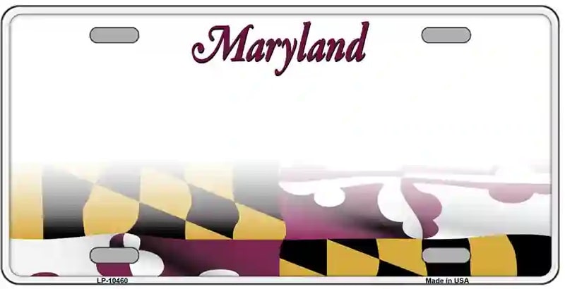 Blank Maryland License Plate