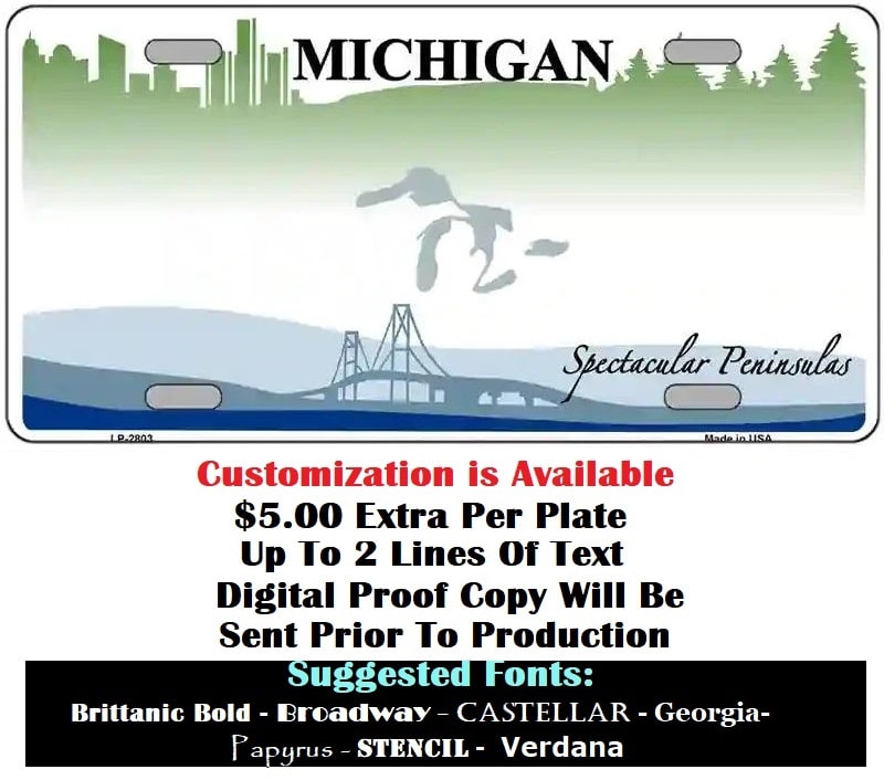 Blank Michigan License Plate
