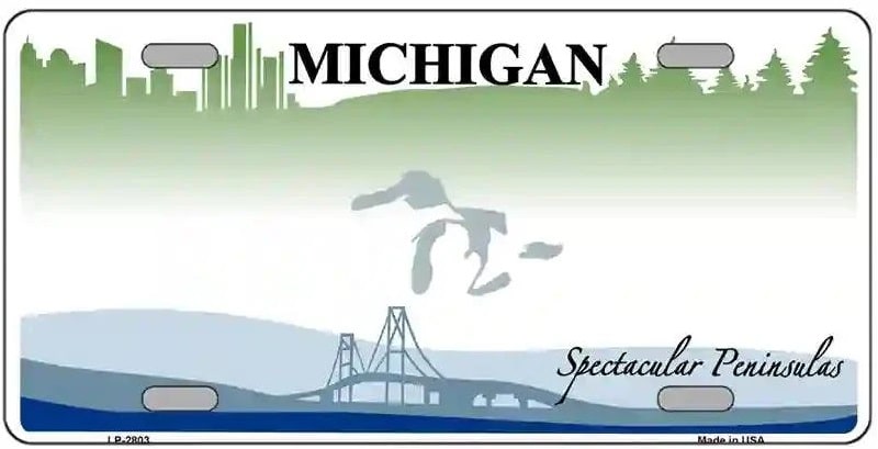 Blank Michigan License Plate