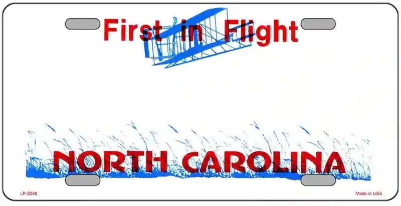 Blank North Carolina License Plate