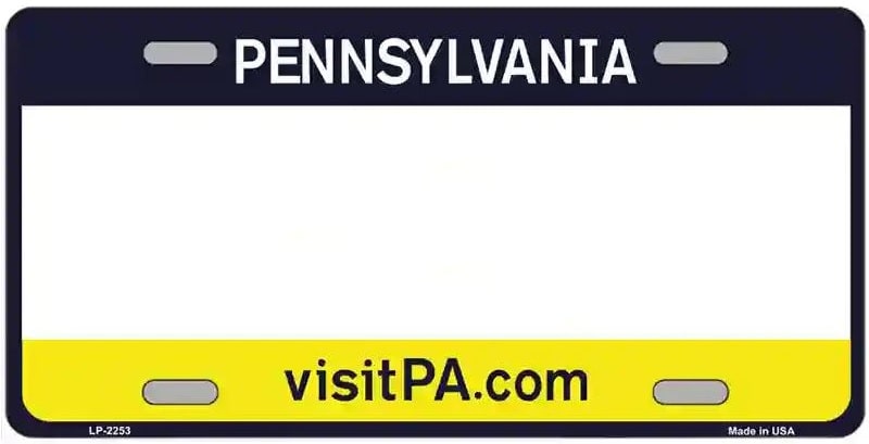 Blank Pennsylvania License Plate