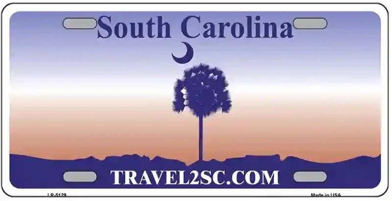 Blank South Carolina License Plate
