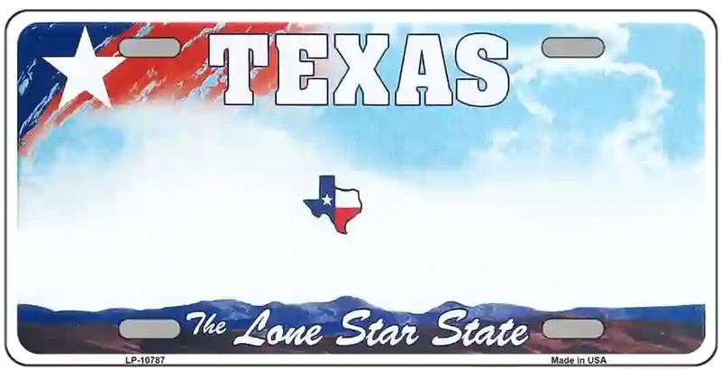 Blank Texas License Plate