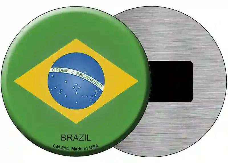Brazil Round Flag Magnet