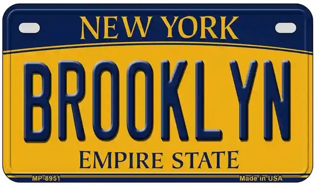 Brooklyn Retro Style Motorcycle License Plate