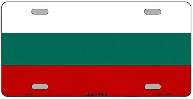 Bulgarian Flag Metal Novelty License Plate