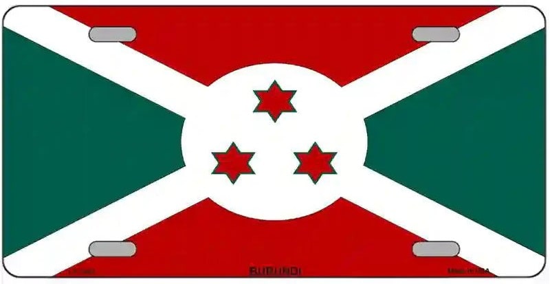 Burundi Flag Metal Novelty License Plate