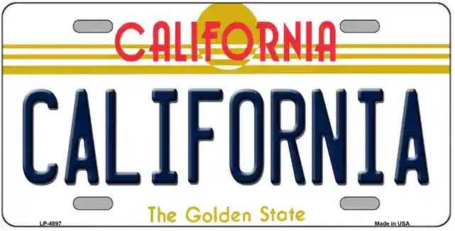 California Novelty Metal License Plate
