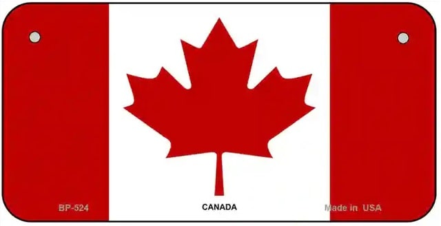 Canadian Flag Bicycle License Plate