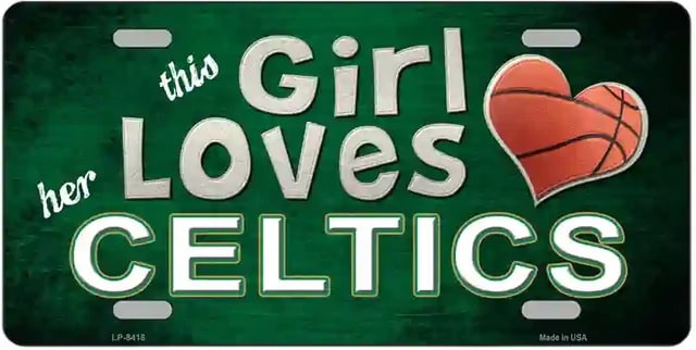 This Girl Loves Her Celtics Novelty Metal License Plate