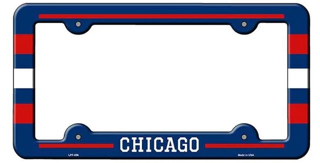 Chicago Red White and Blue License Plate Frame