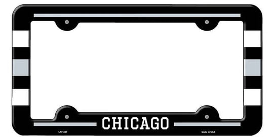 Chicago Black and White License Plate Frame
