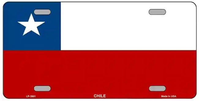Chile Flag Metal Novelty License Plate