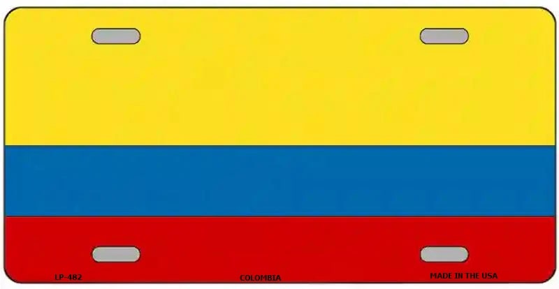 Colombian Flag License Plate