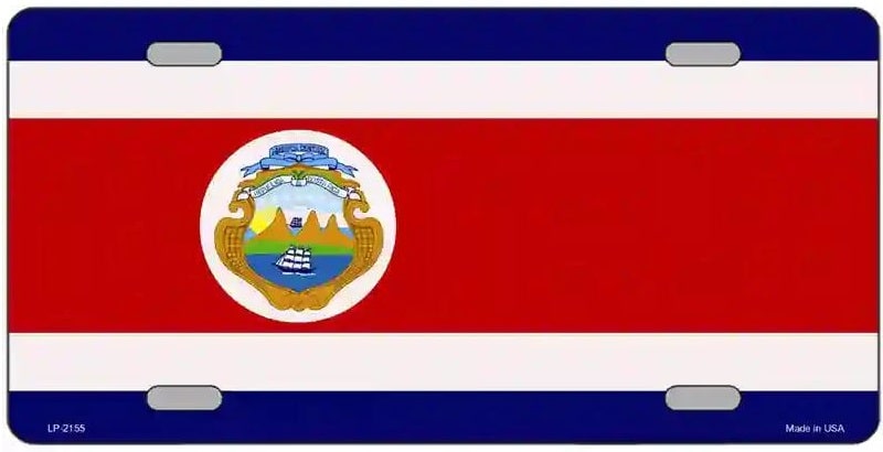 Costa Rica Flag Metal Novelty License Plate