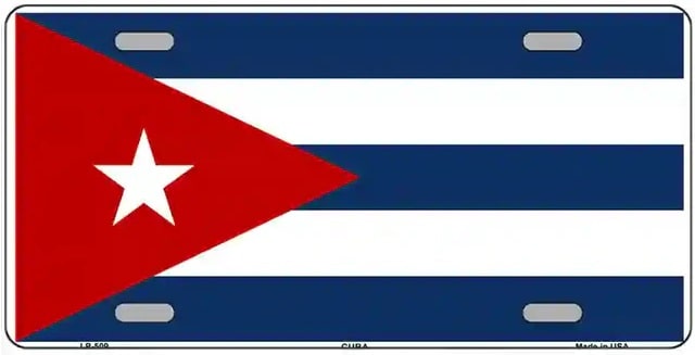 Cuba Flag All Metal Novelty License Plate Style Sign