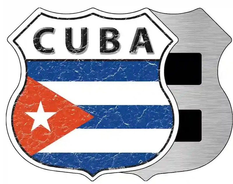 Cuba Flag Highway Shield Magnet