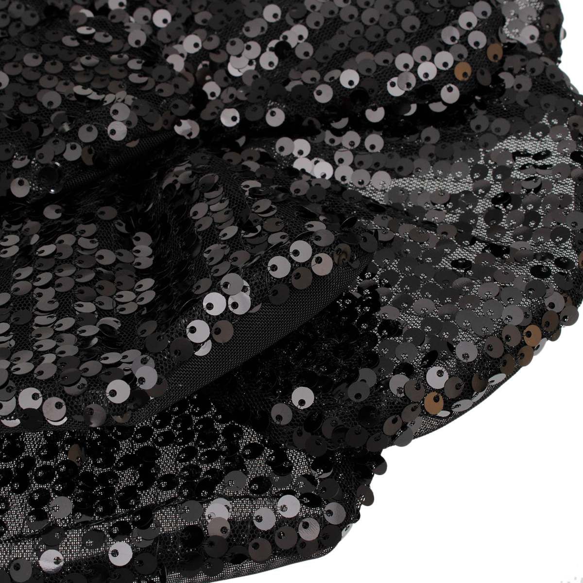 XL Flower Black Sequin Hair Clip Headband Brooch