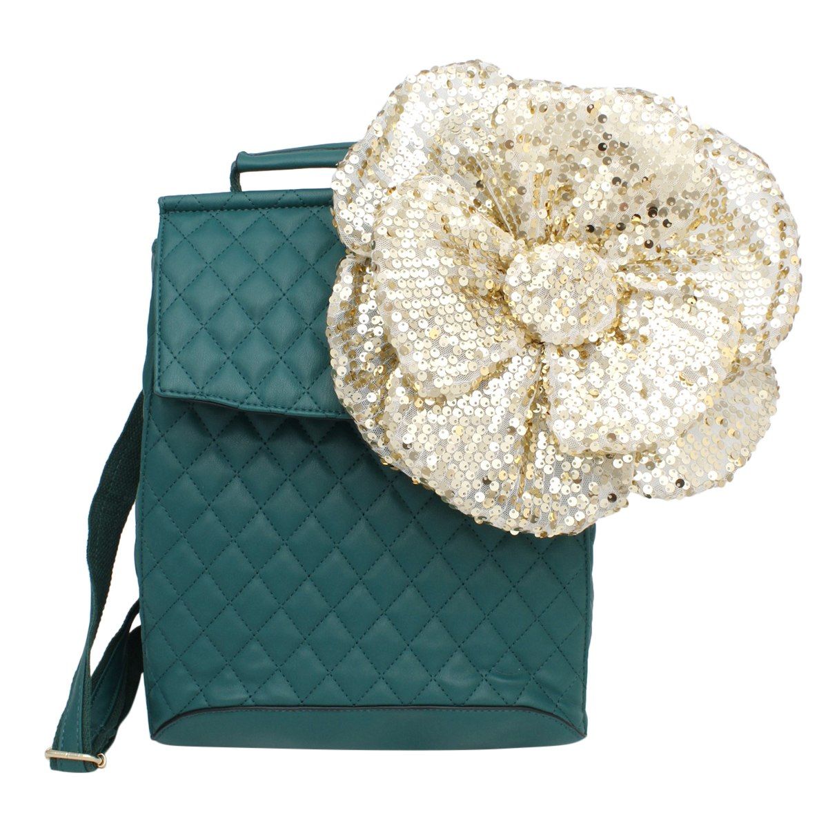 XL Flower Gold Sequin Hair Clip Headband Brooch