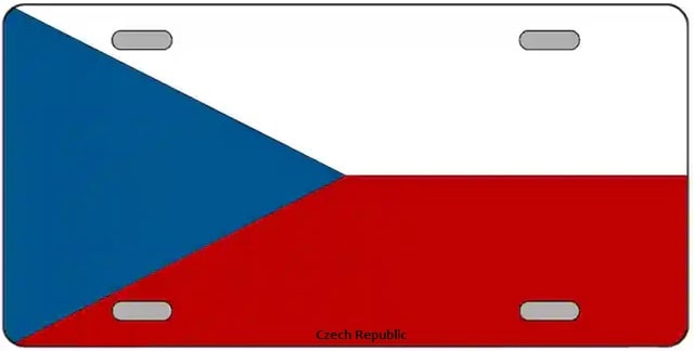 Czech Republic Flag Metal Novelty License Plate Style Sign