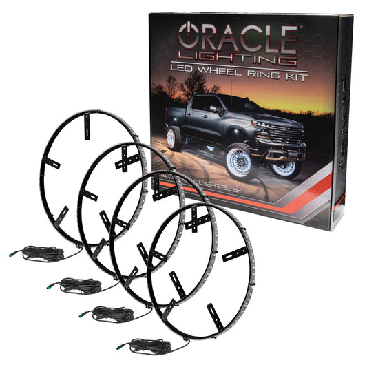 Oracle Lighting LED wheel ring kit with packaging featuring a truck on a white background