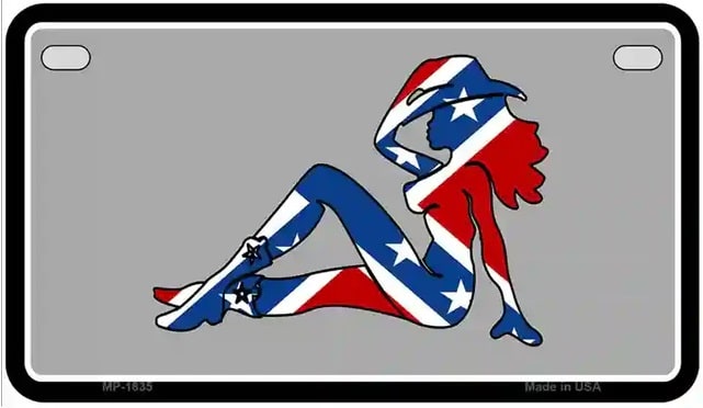 Dixie Chick Mudflap Girl Motorcycle Plate