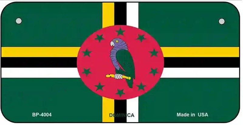 Dominica Flag Bicycle License Plate