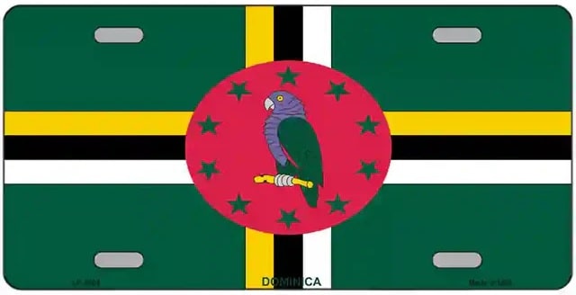 Dominica Flag Metal Novelty License Plate