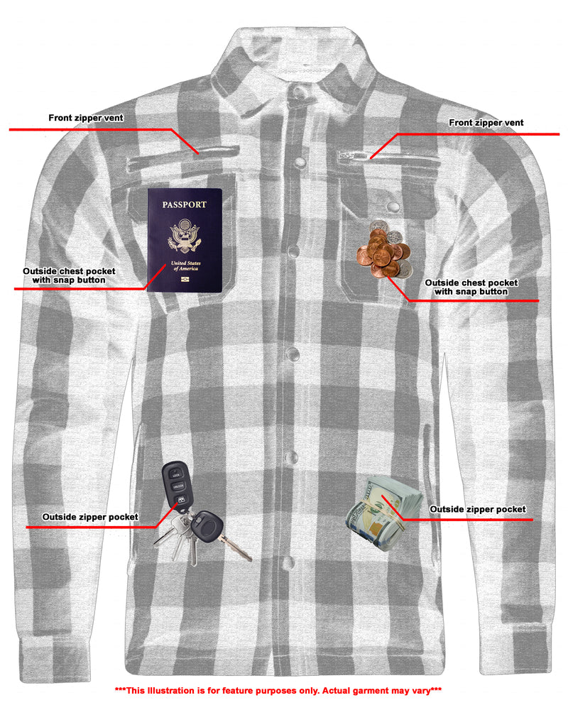 Xray View Alpha Checkered - Red / Black Plaid Flannel Armored Shirt