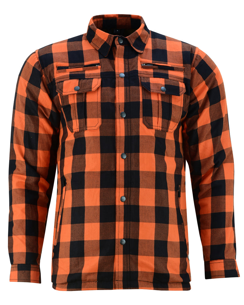 Alpha Checkered Black and Orange Flannel Shirt