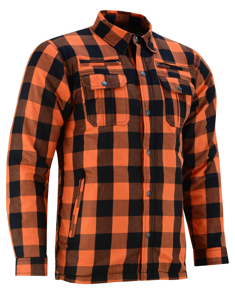 Alpha Checkered Black and Orange Flannel Shirt