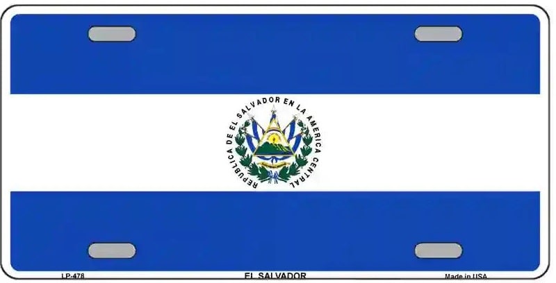 El Salvador Flag Metal Novelty License Plate