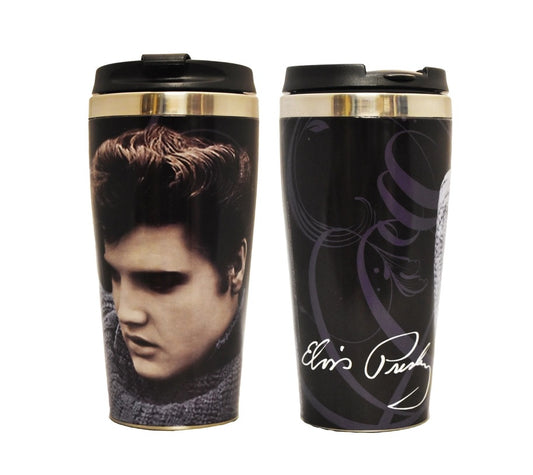 Elvis Presley Black Thermal Travel Mug
