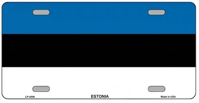 Estonian Flag Metal Novelty License Plate